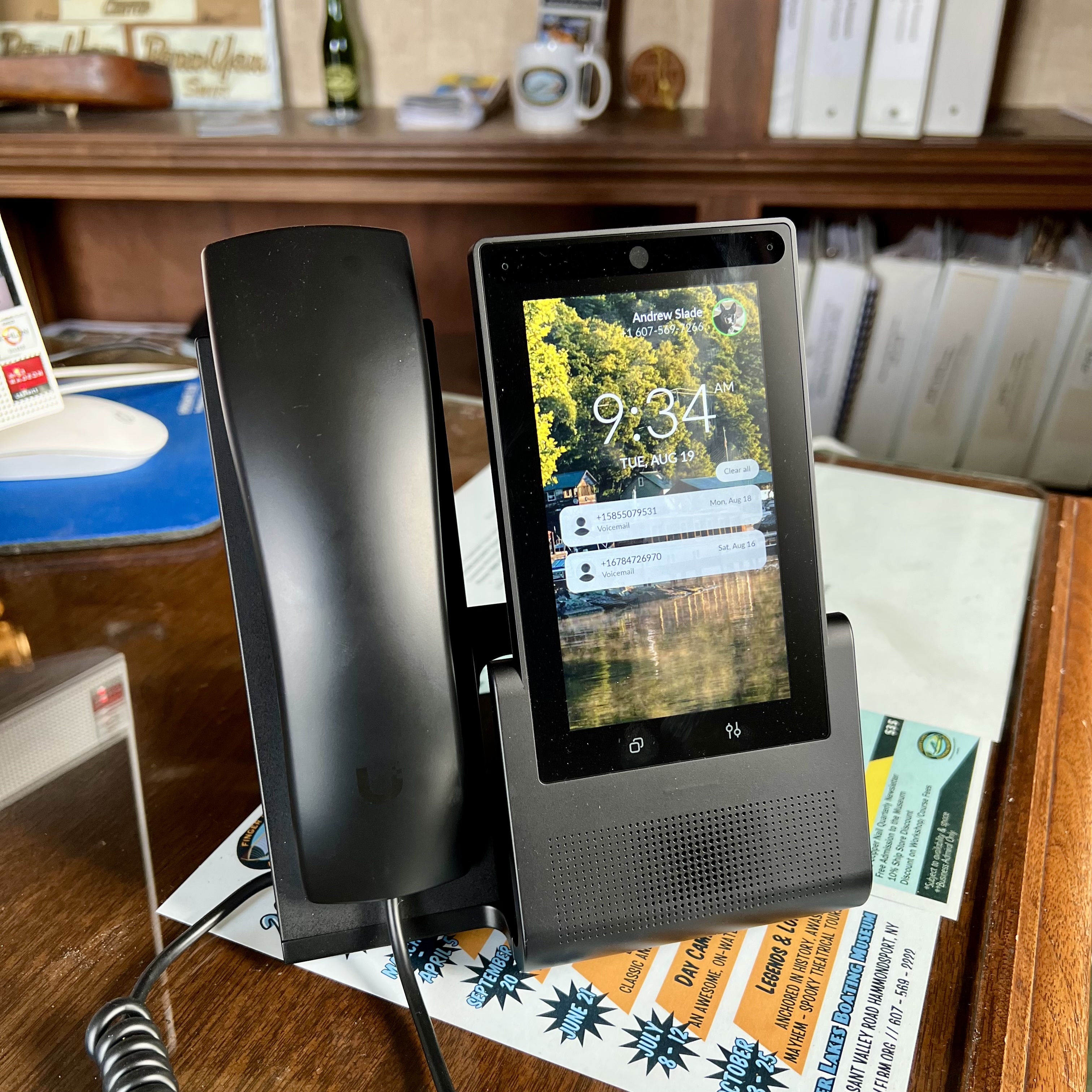 VoIP desk phone configured and ready